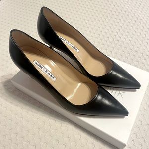 Manolo Blahnik sleek black 3 inch heel.